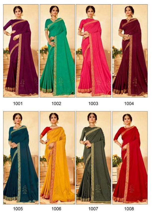 SEEMAYA SIYA Latest fancy Designer party Wear Dola Silk With fancy Border With Swarovski Diamond Work Saree Collection